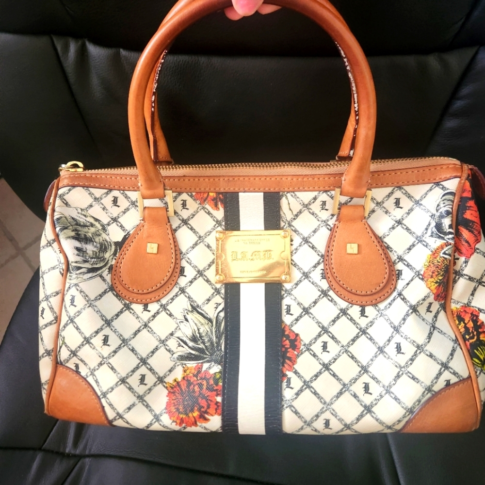 L.a.m.b Marigold Double Handle Satchel Black Red Yellow White Y2K Vintage